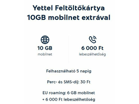 YETTEL FELTÖLTŐKÁRTYA EXPR. 10GB-OS CSOM