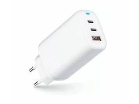 Hálózati töltő 65W PD,USBC,USB,fehér