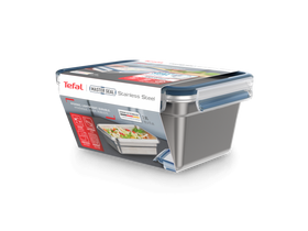 Tefal Masterseal Stainless Steel N1150610 Négyszögletű ételtároló doboz, 2 L Tefal Masterseal Stainless Steel N1150610 Négyszögletű ételtároló doboz, 2 L