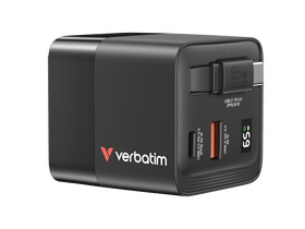 Verbatim GaN 65W AC punjač s uvlačivim kabelom (32217) Verbatim GaN 65W AC punjač s uvlačivim kabelom (32217)