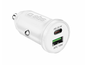 SBS Autós töltő PD 20W/AFC 18W fehér