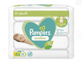 Pampers Sensitive vlažne maramice, 4 x 52 kom Pampers Sensitive vlažne maramice, 4 x 52 kom