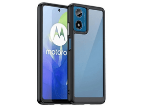 Gigapack Motorola Moto E14/G04/G24 Szilikon tok, fekete/átlátszó (155660)