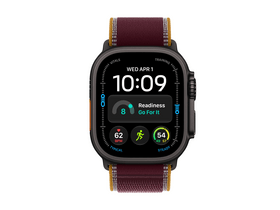 Apple Watch Ultra 4, Fekete titán tok, Burgundy terep pánt, M/L (MJC44QH/A)