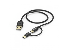 ADATKÁBEL MICRO USB/USB TYPE-C, 2IN1, 1M