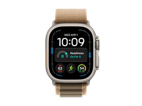 Apple Watch Ultra 4, Natúr titán tok, Sivatagszín alpesi pánt, M (MJAF4QH/A)