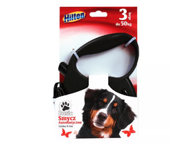 Hilton Basic 3 automata szalagos póráz, 5 m, fekete Hilton Basic 3 automata szalagos póráz, 5 m, fekete