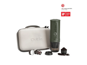 Outin Nano Akkus presszókávéfőző utazó szett, erdőzöld
