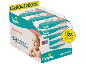 Pampers Sensitive törlőkendő, 15x 80 db Pampers Sensitive törlőkendő, 15x 80 db