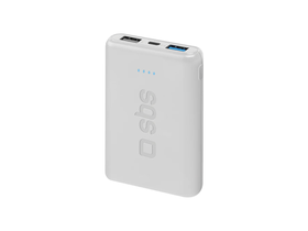 SBS PB Pocket Line 5000mAh 2×USB fehér