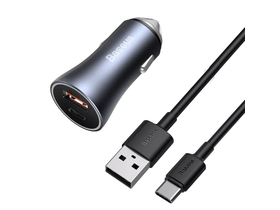 Autós töltő USB/USBC,40W,USB-C kábellel