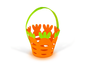 Family 57961 Húsvéti filc kosár, répa forma