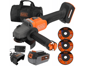 BLACK + DECKER BCG6L8F1S-QW 18V akkus sarokcsiszoló BLACK + DECKER BCG6L8F1S-QW 18V akkus sarokcsiszoló