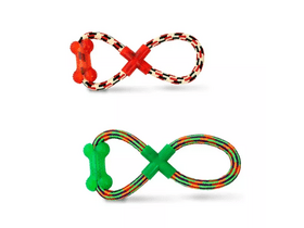 Hilton Figure 8 pamut rágókötél csonttal, 27 cm, zöld Hilton Figure 8 pamut rágókötél csonttal, 27 cm, zöld