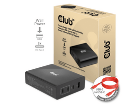 Club 3D CAC-1906 132W GaN 4‑portos Hálózati adapter Club 3D CAC-1906 132W GaN 4‑portos Hálózati adapter