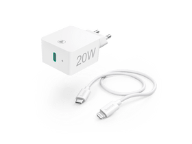 Hama 201620 Lightning-USB-C podatkovni kabel + 20W mrežni punjač Hama 201620 Lightning-USB-C podatkovni kabel + 20W mrežni punjač