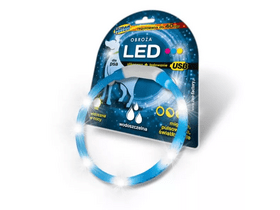 Hilton LED világító szilikon kutya nyakörv, 40 cm, kék Hilton LED világító szilikon kutya nyakörv, 40 cm, kék