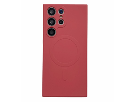 Samsung S23 mágneses szilikon tok, Piros