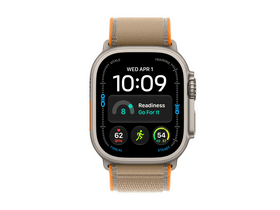 Apple Watch Ultra 4, Natúr titán tok, Homokszín terep pánt, S/M (MJAJ4QH/A)
