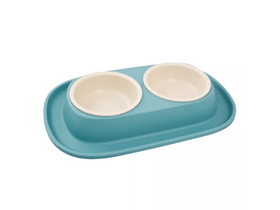 Hilton Double kutyatál gumi tartóban, 2x230 ml, kék Hilton Double kutyatál gumi tartóban, 2x230 ml, kék