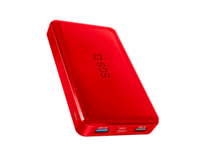 SBS PowerBank 10000mAh, 2USB-A/C piros