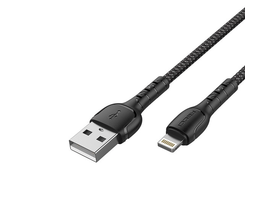 Recci RTC-N16LB 3A Lightning-USB szövet kábel, 1 m