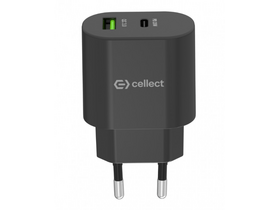 Cellect 20W USB-A/USB-C Hálózati gyorstöltő adapter (MTCB-PD20WNE-BK)