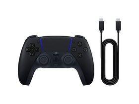 PS5 DualSense Vezeték nélküli kontroller, éjfekete + USB-C kábel PS5 DualSense Vezeték nélküli kontroller, éjfekete + USB-C kábel