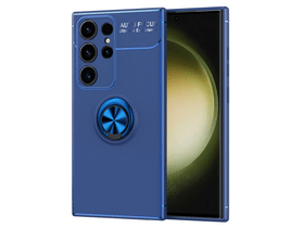 Szilikon telefonvédő (asztali tartó, tartógyűrű, 360°, mágneses) SÖTÉTKÉK