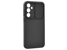 Szilikon telefonvédő (matt, mikrofiber plüss belső, kameravédő) FEKETE