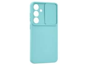 Szilikon telefonvédő (matt, mikrofiber plüss belső, kameravédő) MENTAZÖLD