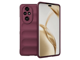 Szilikon telefonvédő (ütésállóság, kameravédő, 3D) BORDÓ