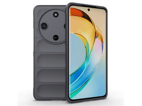 Szilikon telefonvédő (ütésállóság, kameravédő, 3D) SÖTÉTSZÜRKE