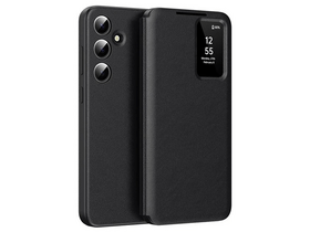 Gigapack Samsung S25 Aktív flip bőr tok, fekete (GP-166911)