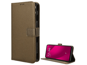 Gigapack T Phone 2 Pro 5G Bőr hatású flip tok, barna (GP-159728)