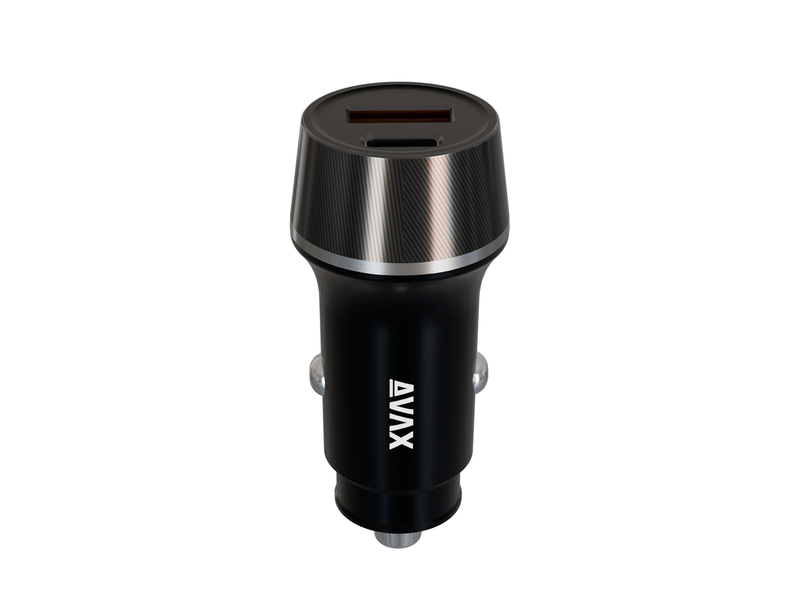 CARLY 38W Car charger USB-C+USB-A,BK
