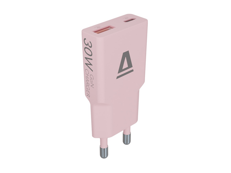 Avax CH641P Nano Slim 30W USB-C+USB-A Hálózati töltő, rózsaszín