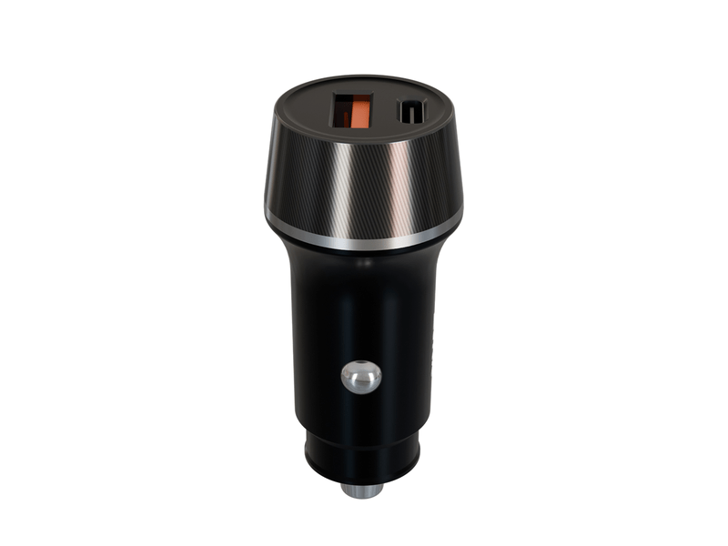 CARLY 38W Car charger USB-C+USB-A,BK