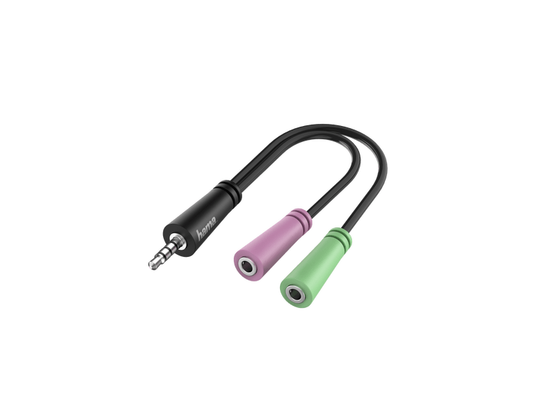 Hama 200352 4-pinski 3,5 mm Jack utikač - 2x3-pin 3,5 mm Jack utičnica Audio adapter