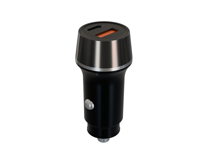 CARLY 38W Car charger USB-C+USB-A,BK