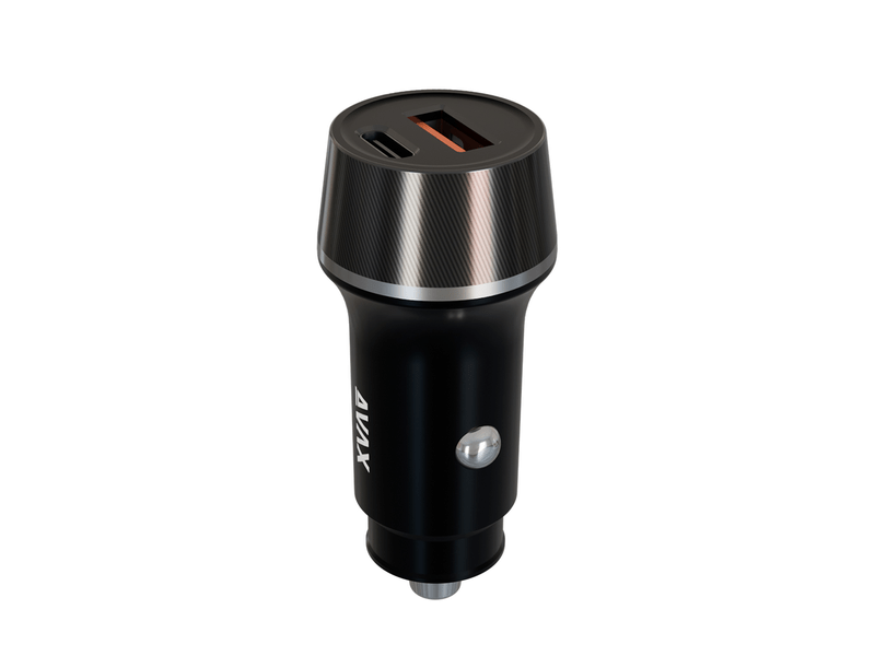 CARLY 38W Car charger USB-C+USB-A,BK