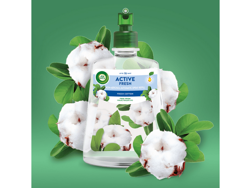 Air Wick Active Fresh légfrissítő készülék és utántöltő, Friss Pamut, 228 ml
