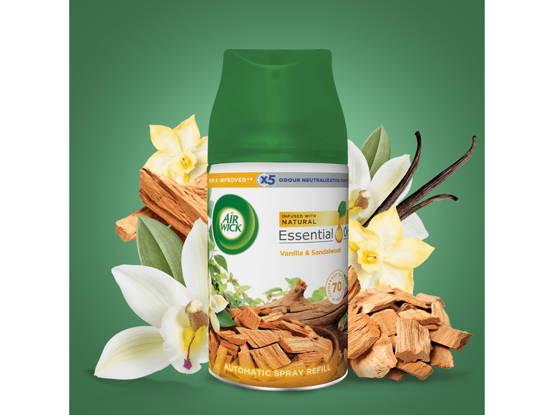 Air Wick Freshmatic automata légfrissítő spray utántöltő, Vanília és szantálfa, 6x250ml