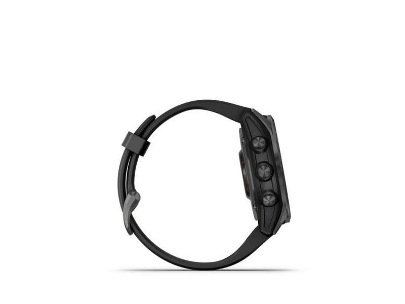 Garmin Fenix 7S, Solar szürke, fekete színű szilikon szíjjal (GG010-02539-13)