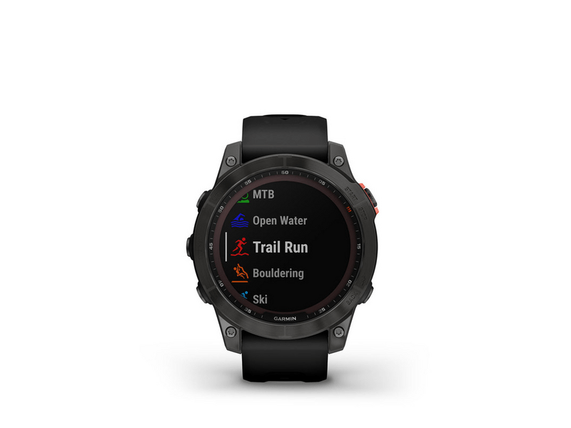 Garmin Fenix 7, Solar palaszürke, fekete színű szilikon szíjjal (GG010-02540-11)