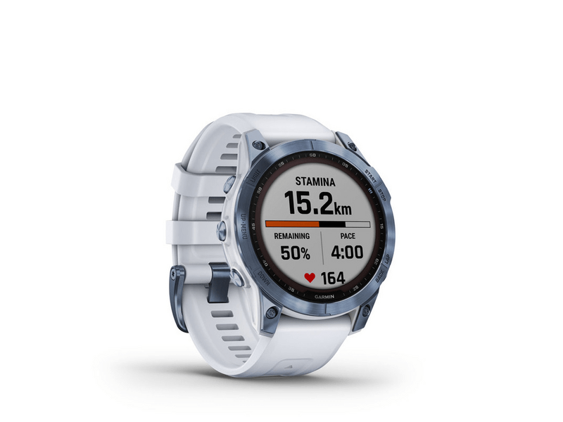 Garmin Fenix 7, Sapphire ásványkék titánium, homokkő színű szilikon szíjjal (GG010-02540-25)