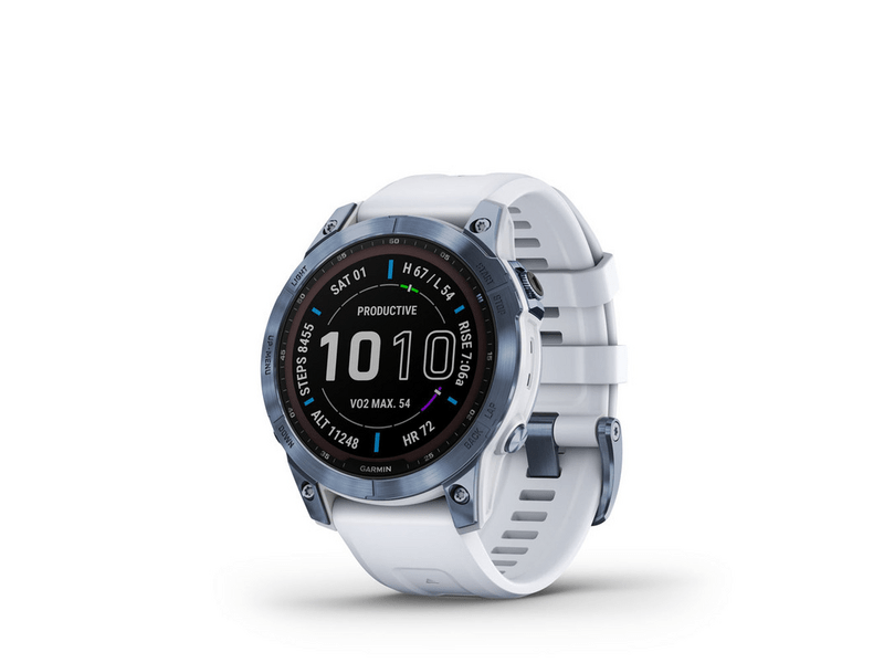 Garmin Fenix 7, Sapphire ásványkék titánium, homokkő színű szilikon szíjjal (GG010-02540-25)