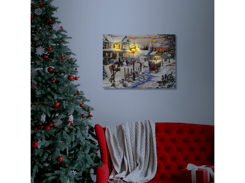 LED-es fali kép Karácsony LED 40x30 cm