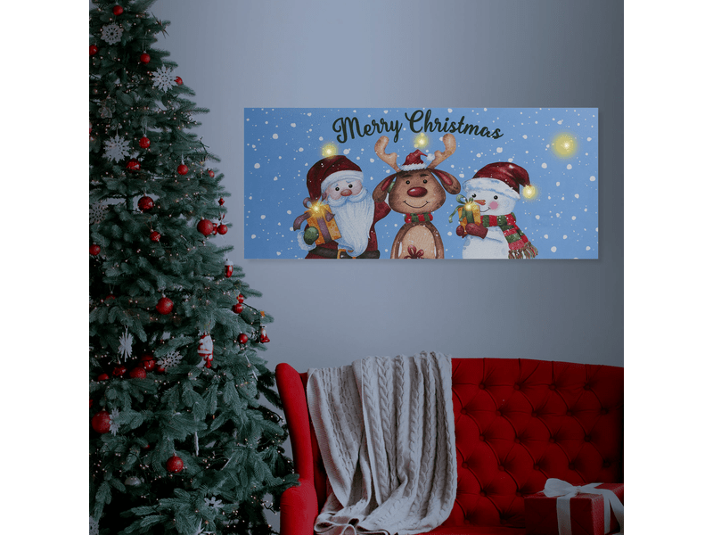 LED-es fali kép Merry Christmas 70x30 cm
