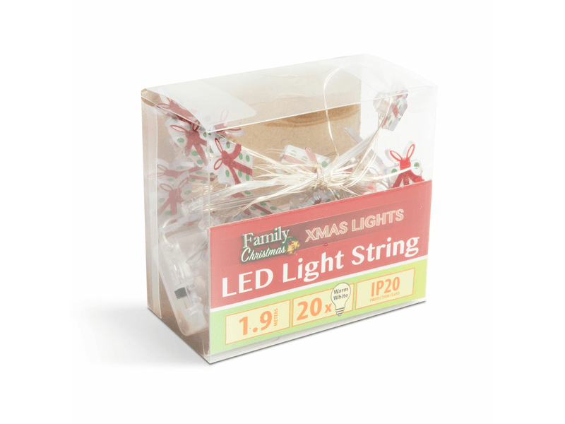 LED fényfüzér ajándék melegfehér